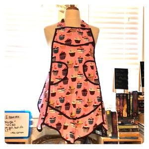 Pink Cooking Apron with Cupcake Pattern